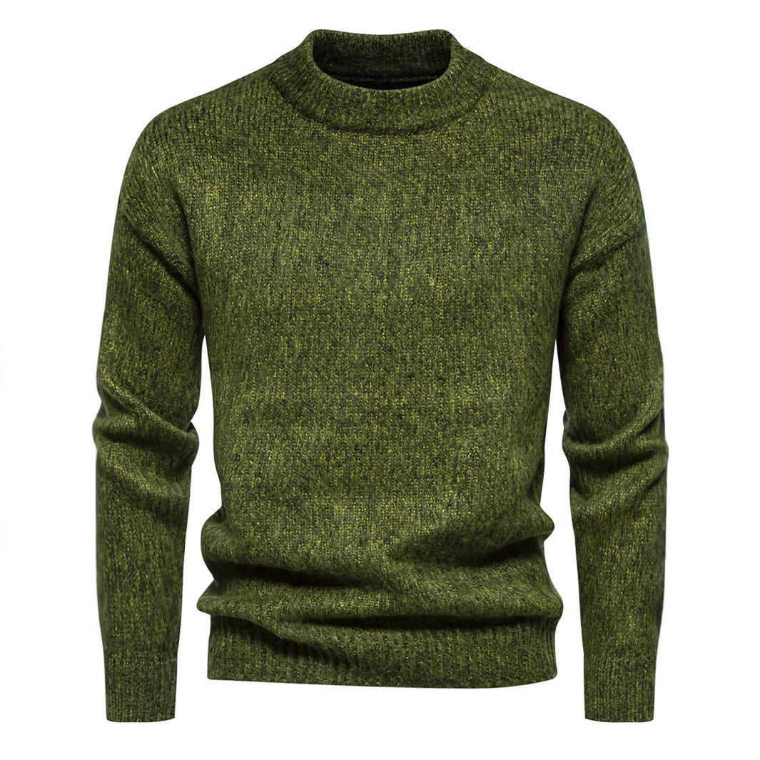 Herren Strickpullover mit hohem Kragen und strukturierter Oberfläche