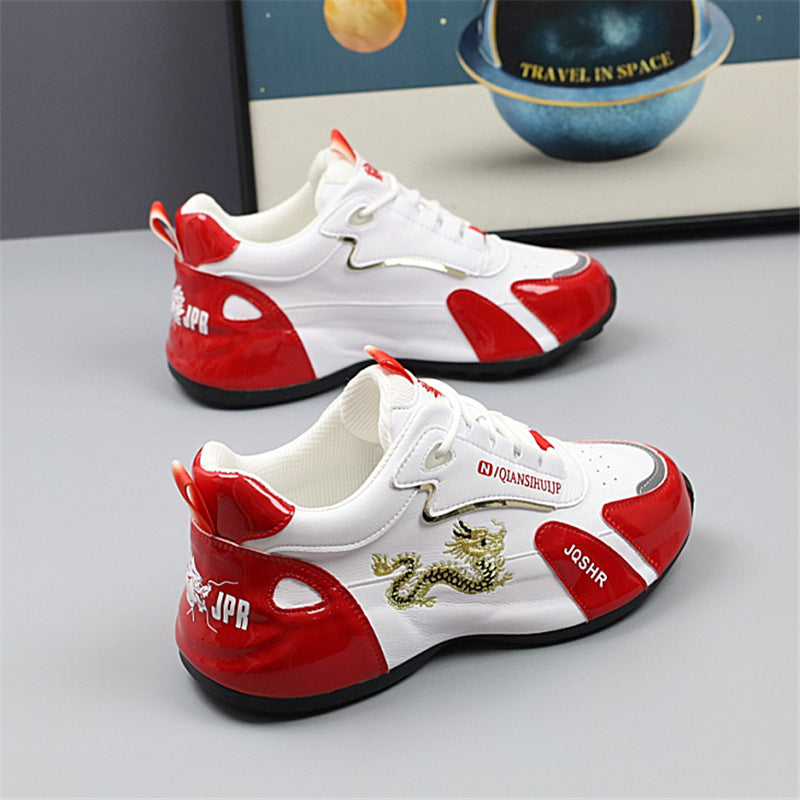 Herren Sneakers im sportlichen Design mit goldenen Akzenten und Drachenstickerei R&B