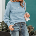 Damen Strickpullover mit 3D-Pünktchen