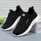 Damen nan gestrickter Schnür-Sneaker mit 3D-Strickobermaterial, verstärkter Zehenkappe und reaktiver EVA-Dämpfung R&B