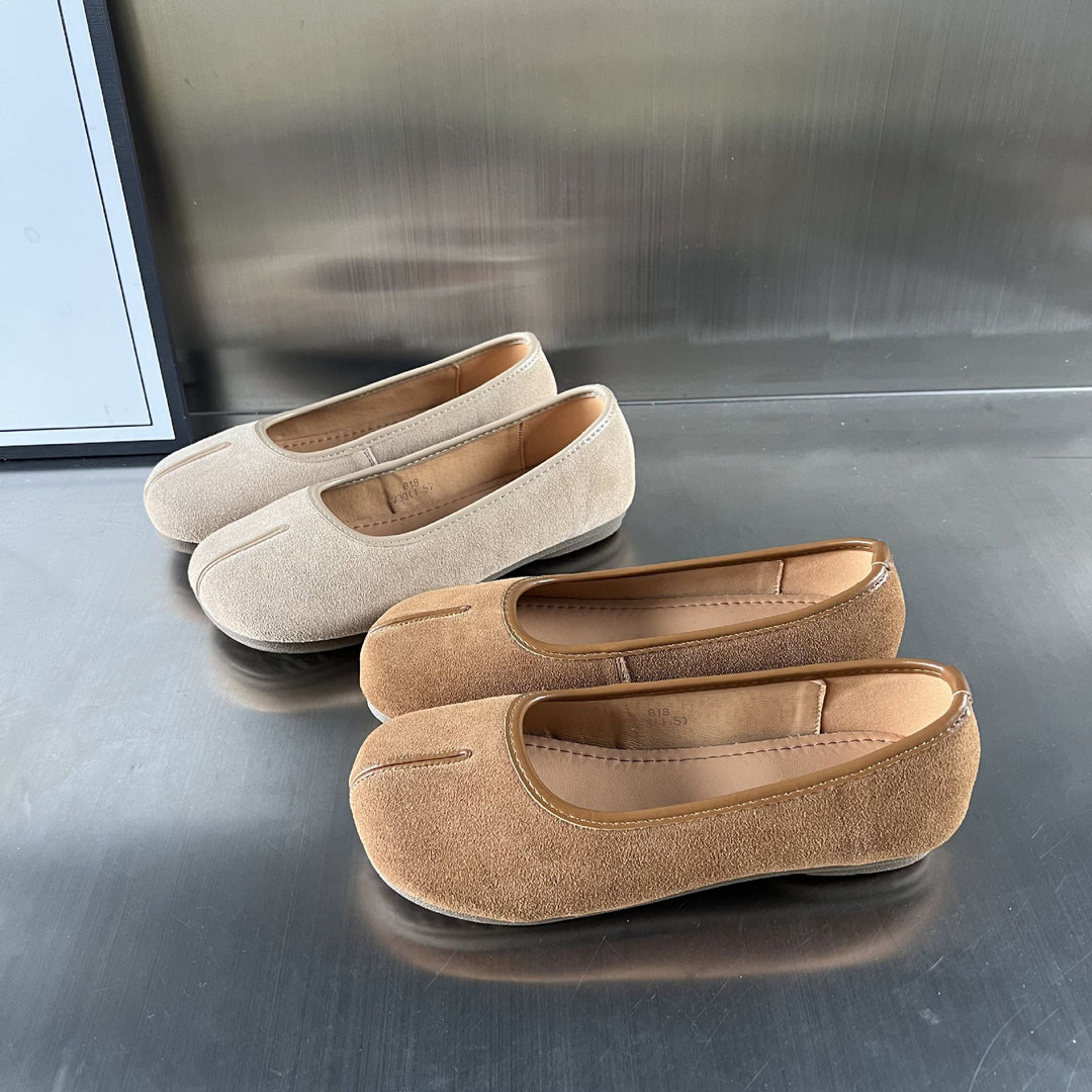 Damen Mokassins aus hochwertigem Wildleder mit eleganter Naht R&B
