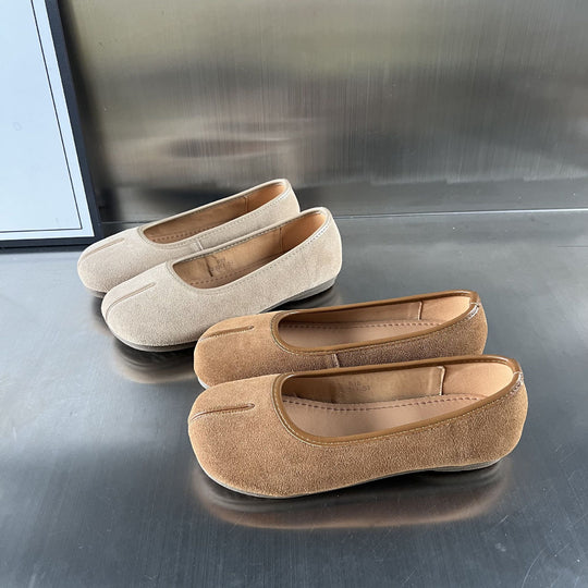 Damen Mokassins aus hochwertigem Wildleder mit eleganter Naht R&B