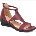Damen elegante Wedge-Sandalen mit verstellbaren Riemen und anatomischem Fußbett R&B