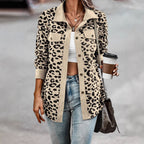 Damen Freizeitjacke mit strukturiertem Leopardenmuster und praktischen Taschen R&B