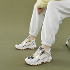 Damen sportliche Sneakers mit modischem Metallic-Design und dämpfender Sohle R&B