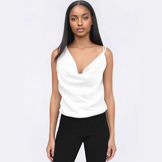 Damen elegant drapiertes Top R&B