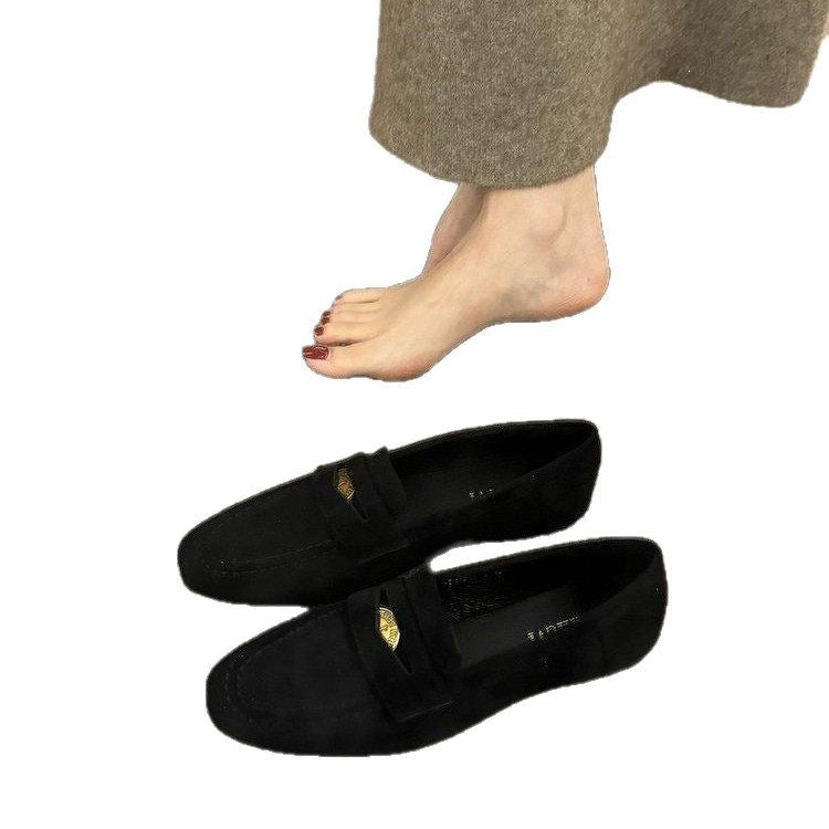 Damen Mokassins mit weichem Wildleder und elegantem Riemenverschluss EB