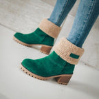 Damen Winterstiefel mit kuscheligem Kunstfellkragen und robustem Sohlenprofil R&B