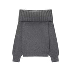 Damen Elegante Strickpullover mit überschnittenen Schultern R&B