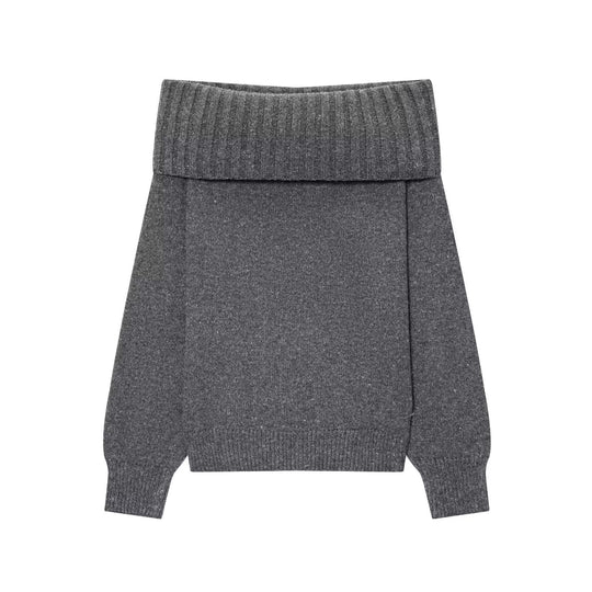Damen Elegante Strickpullover mit überschnittenen Schultern R&B