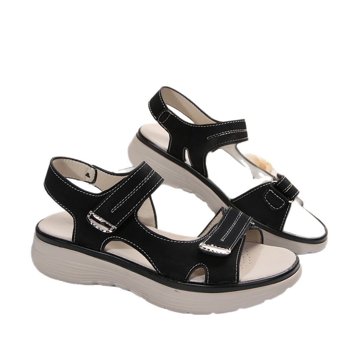 Damen Komfortable Sandalen mit verstellbarem Riemendesign und weich gepolstertem Fußbett R&B