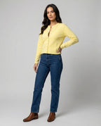 Damen Langarmshirt mit Druckknöpfen