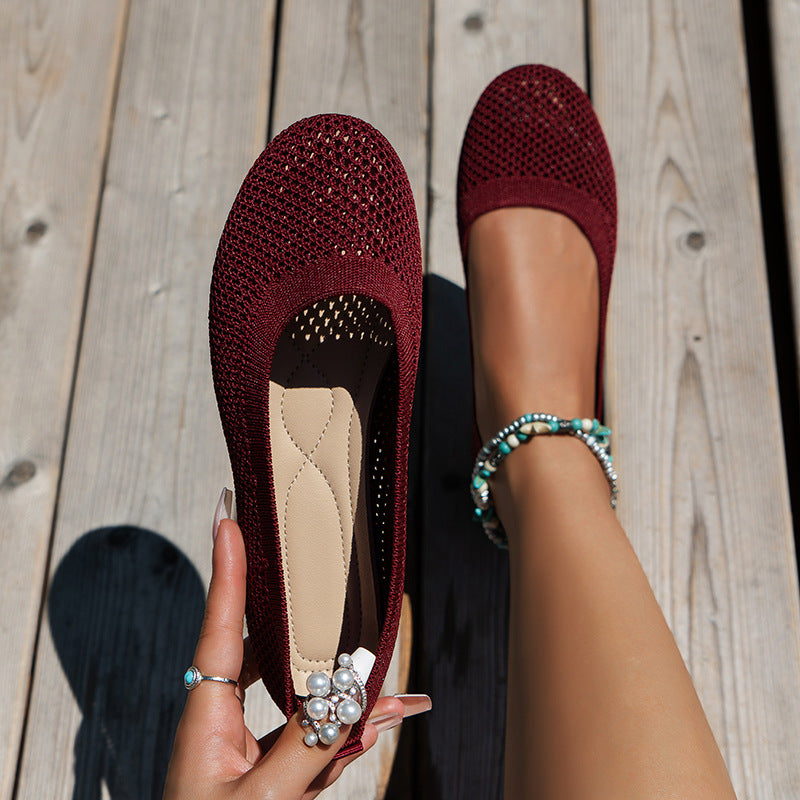 Damen bequeme Ballerinas mit atmungsaktivem Netzdesign R&B