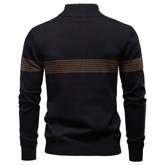Herren Pullover mit Stehkragen und Reißverschluss R&B