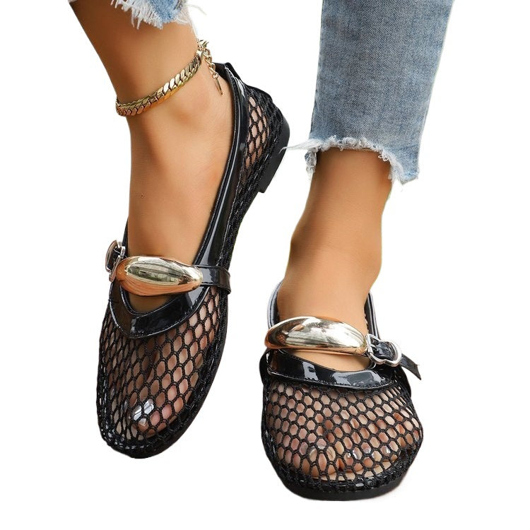 Damen Elegante und luftige Netz-Slipper R&B