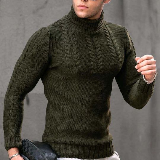 Herren Strickpullover mit hochstehendem Kragen R&B