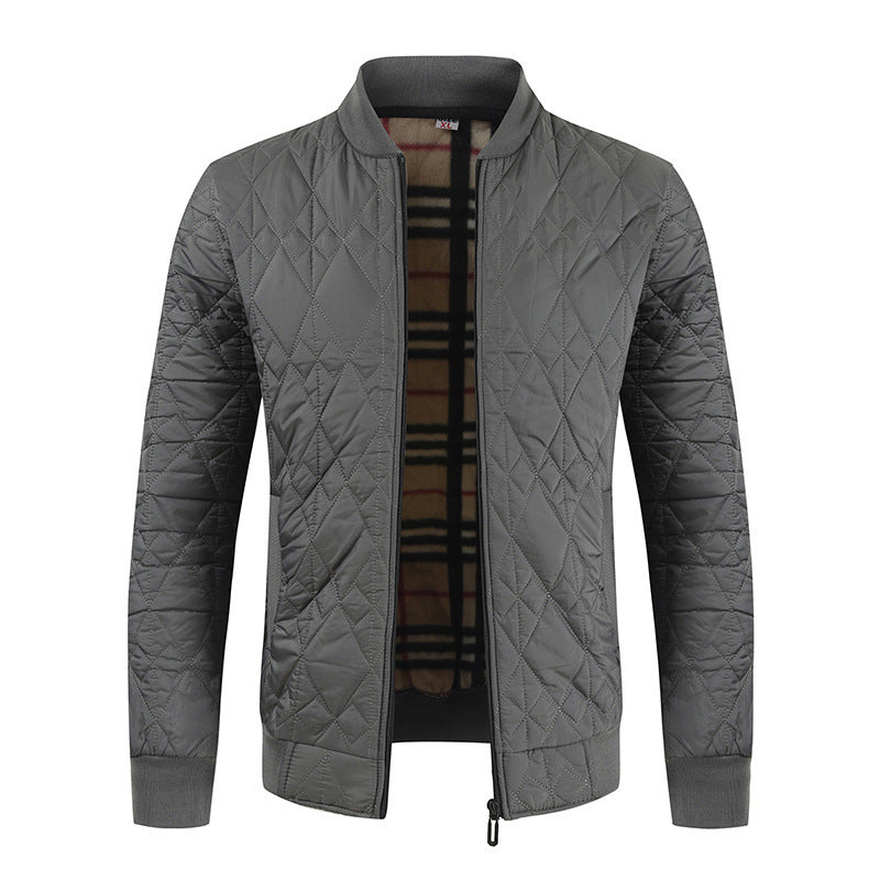 Herren wattierte Bomberjacke mit modernem Karomuster im Inneren R&B