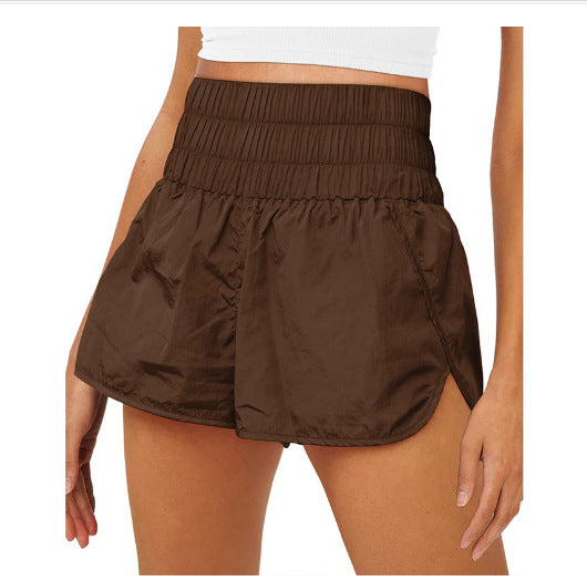 Damen Sportliche Laufshorts mit hohem Taillenbund und elastischem Bündchen R&B