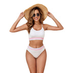 Damen Sportliches Bikini-Set mit modischem Rippdesign und elastischem Bund R&B