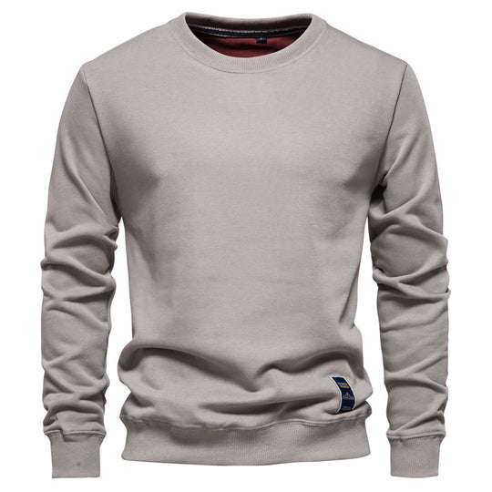 Herren nan klassisches Rundhals-Sweatshirt aus schwerer Baumwollmischung mit angerauter Innenseite und gerippten Bündchen R&B
