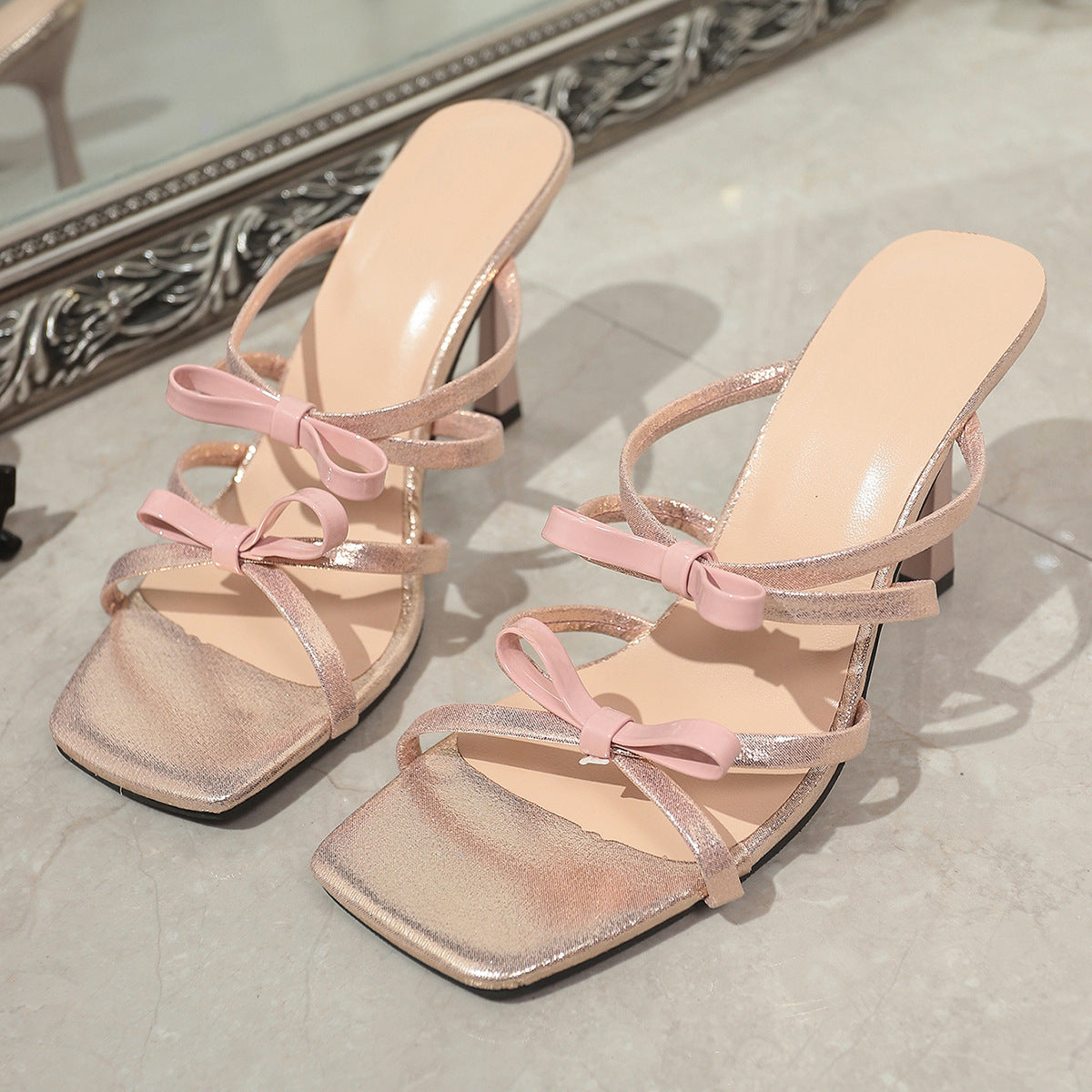 Damen elegante Sandalen mit modischem Schleifen-Detail R&B