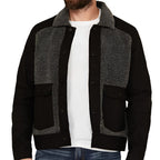 Herren warme Fleecejacke mit praktischen Taschen und weichem Kragen R&B