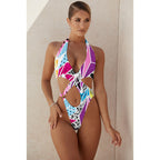Damen Badeanzug mit Cut-Outs und floralem Design R&B