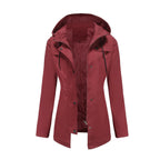 Damen wetterfeste Freizeitjacke mit verstellbarer Kapuze
