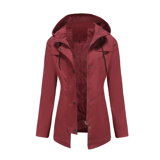 Damen wetterfeste Freizeitjacke mit verstellbarer Kapuze R&B