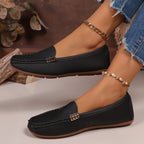 Damen Mokassin-Schuhe mit elegantem Narbenleder und rutschfester Sohle R&B