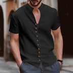 Herren Kurzarmhemd mit modernen Knopfdetails R&B