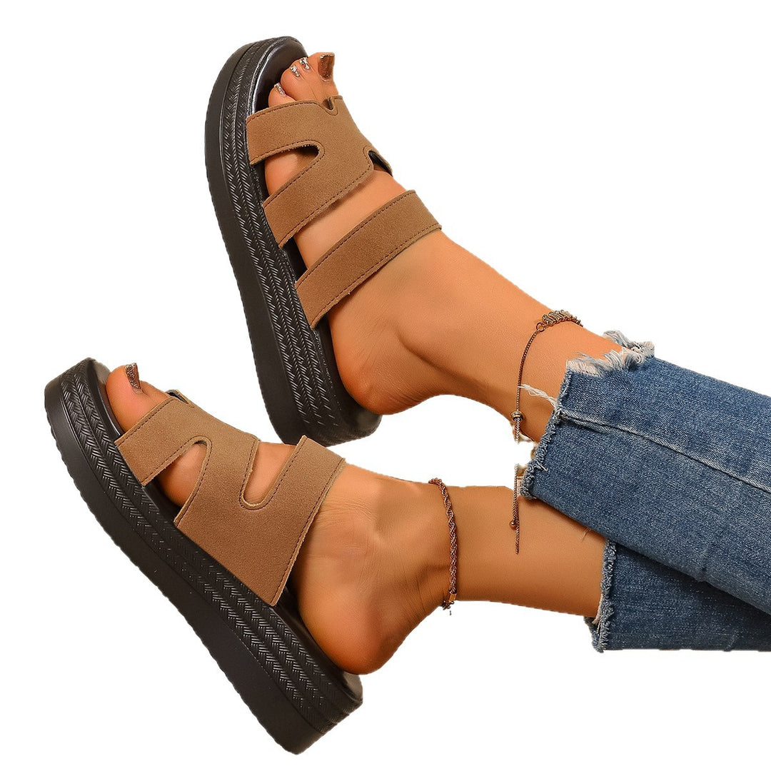 Damen Wedge-Pantoletten mit komfortablem Riemendesign und atmungsaktiver Sohle R&B