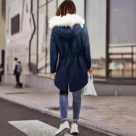 Damen gefütterte Winterjacke mit abnehmbarer Kapuze R&B