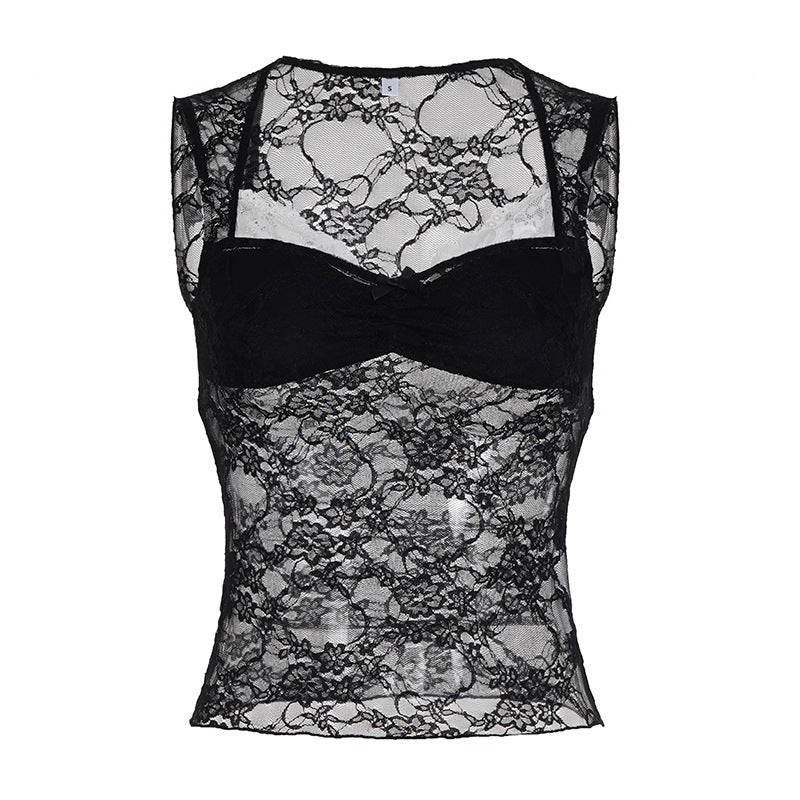 Damen Spitzen-Tanktop mit elegantem Design und verführerischen Details R&B