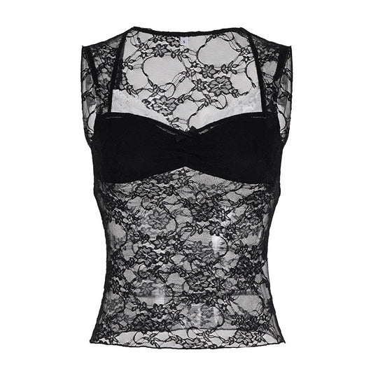 Damen Spitzen-Tanktop mit elegantem Design und verführerischen Details R&B