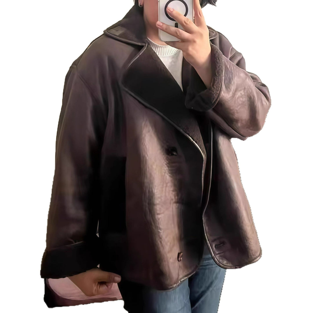 Damen elegante Oversized-Jacke mit weichem Futter und raffinierter Struktur R&B
