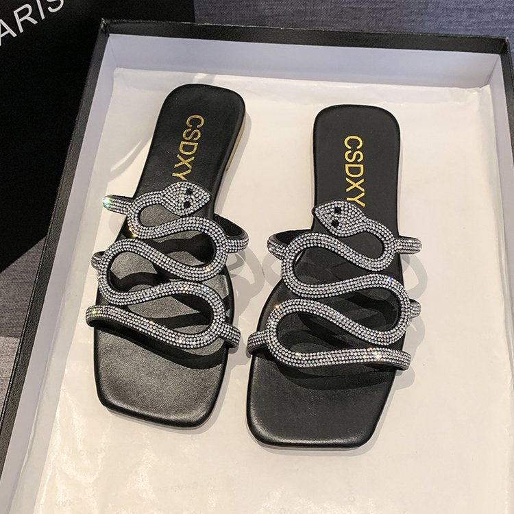 Damen Sandalen mit funkelndem Strass-Design und komfortabler Sohle R&B