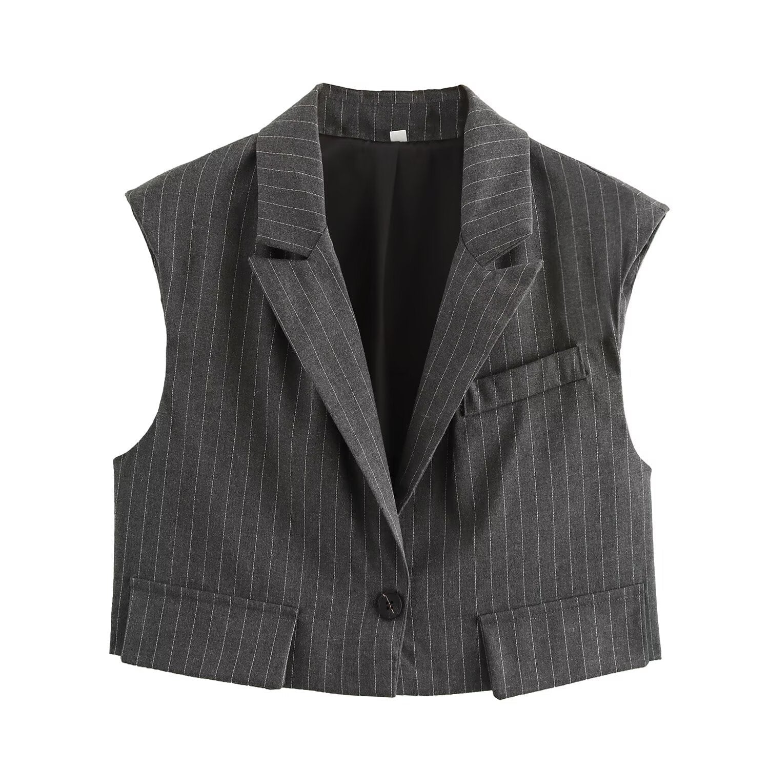 Damen weite Business-Hose mit elastischem Bund und feinen Streifen R&B