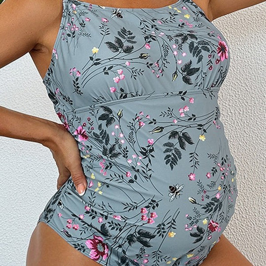 Damen Einteiler Badeanzug mit floralen Rüschendetails und elastischem Design R&B