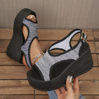 Damen Wedge-Sandalen mit perforiertem Obermaterial und anatomischem Fußbett R&B