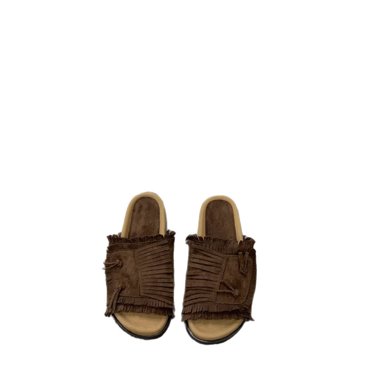 Damen Bequeme Slipper mit fransigem Design und weichem Fußbett R&B