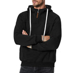 Herren nan Sweat-Halbzip mit strukturierter Innenseite, verstellbarer Kapuze und breitem Rippbund R&B