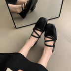 Damen elegantes Ballerina-Modell mit modischem Riemchen und hochwertigem Leder R&B
