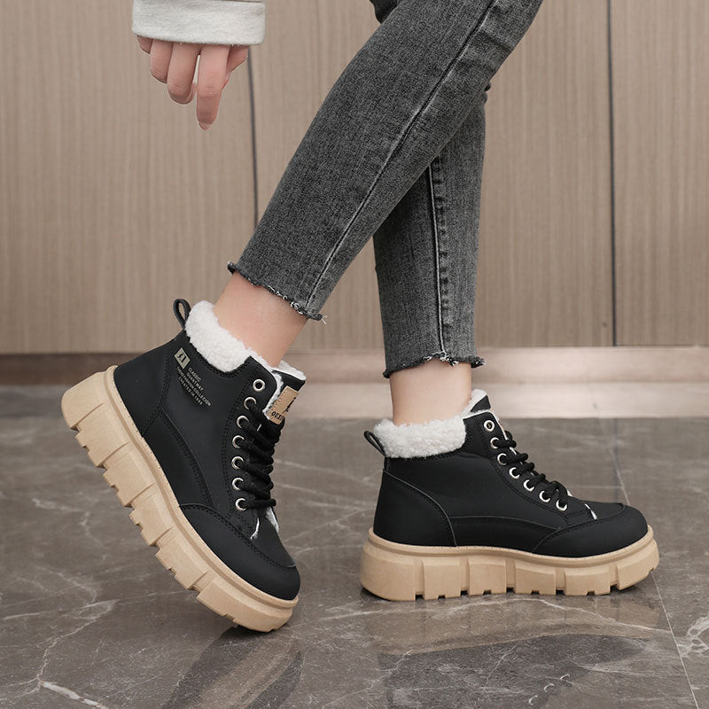 Damen High-Top Winterstiefel mit isolierendem Kunstfellfutter und rutschfester Sohle R&B