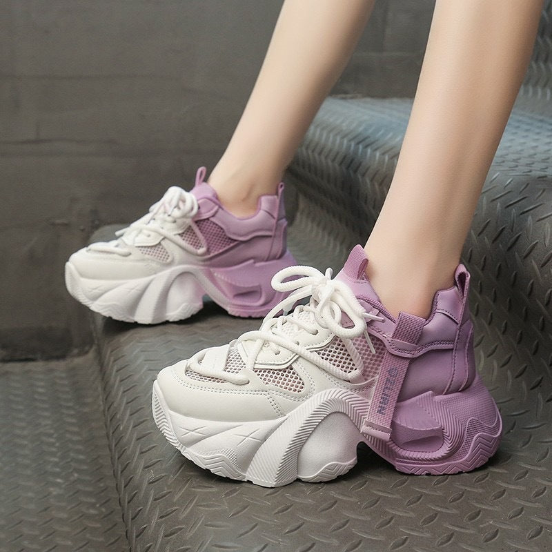 Damen Sportliche Chunky Sneakers mit atmungsaktiver Mesh-Oberfläche und flexibler Sohle