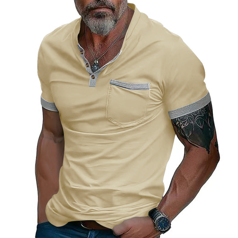 Herren Poloshirt mit modischem Kragen und Brusttasche