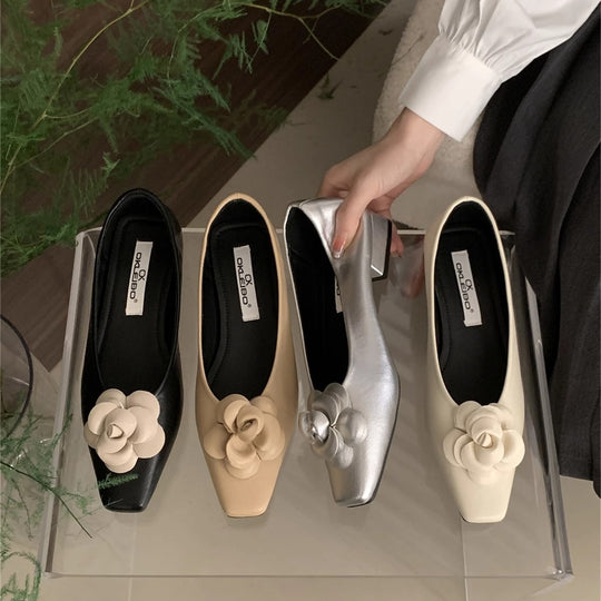 Damen Ballerina-Pumps mit dekorativem Blumendetail R&B
