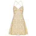 Damen Kurzarm Sommerkleid mit floralem Design und verstellbaren Spaghettiträgern R&B