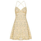 Damen Kurzarm Sommerkleid mit floralem Design und verstellbaren Spaghettiträgern R&B