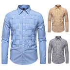 Herren elegantes Hemd mit strukturiertem Streifenmuster R&B